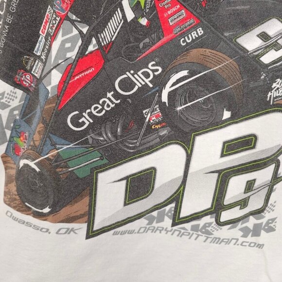 Daryn Pittman Racing T Shirt Mens Size Large White Sprint Car - Picture 4 of 9